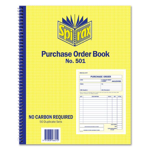 Picture of Spirax No. 501 Purchase Order Book