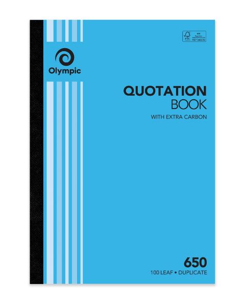 Picture of Olympic #650 A4 Quotation Book, with Extra Carbon, Duplicate, 100-Leaf