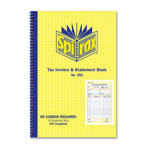 Picture of Spirax No. 555 Tax Invoice & Statement Book, 50-Set