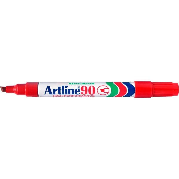 Picture of Artline 90 Permanent Marker 5mm Chisel Nib Red