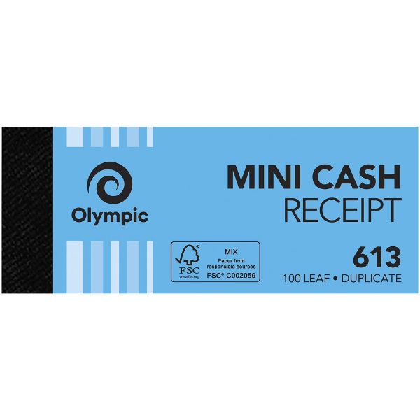 Picture of Olympic #613 Mini Cash Receipt Book, Duplicate, 100-Leaf