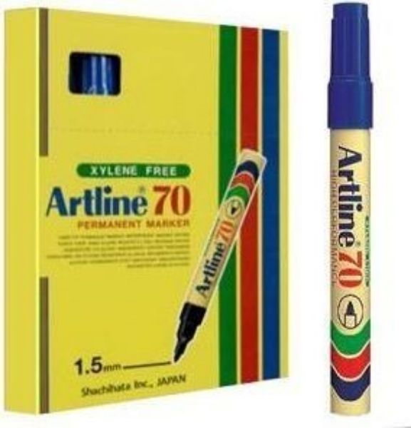 Picture of Artline 70 Permanent Marker 1.5mm Bullet Nib Blue, 12-Pack