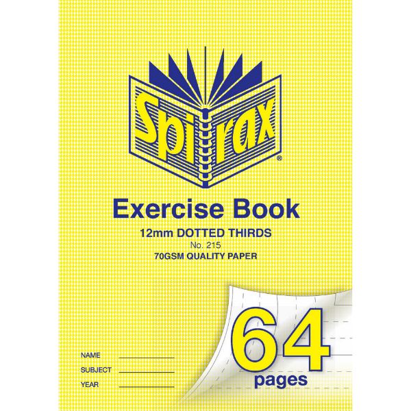 Picture of Spirax No. 215 Exercise Book, A4, 12mm Dotted Thirds, 64-Page