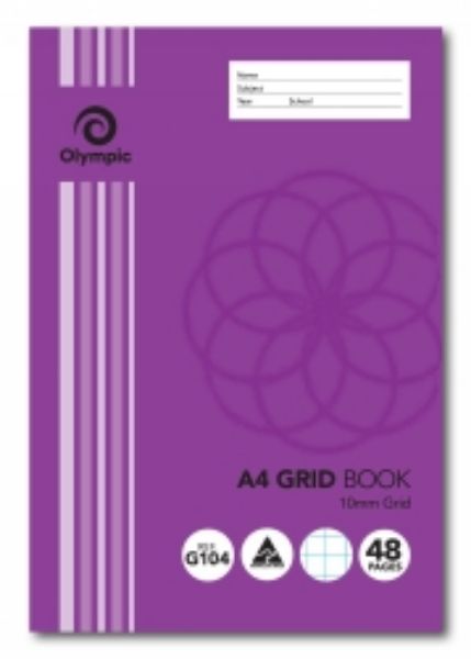 Picture of Olympic A4 10mm Grid Book, 48-Page