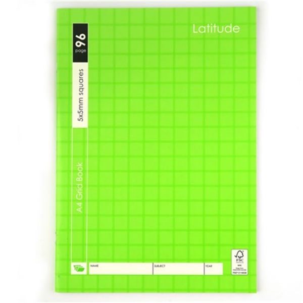 Picture of Latitude A4 Grid Book, 5mm Grid, 96-Page