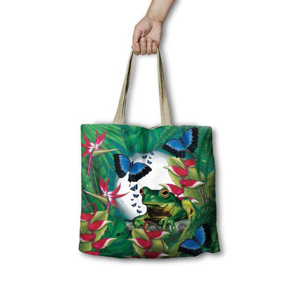 Picture of Green Frog Shopping Bag Lisa Pollock