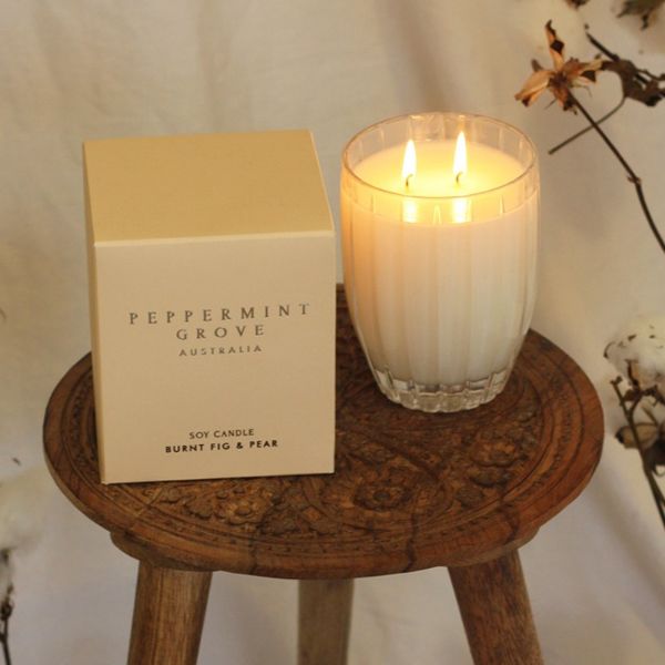 Picture of Burnt Fig & Pear Soy Candle 370g, by Peppermint Grove