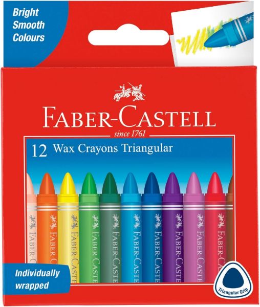 Picture of Faber-Castell Wax Crayons Triangular 12-Pack