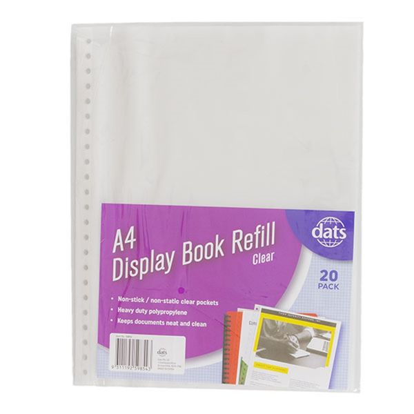 Picture of Dats A4 Display Book Refill, Clear, 20-Pack