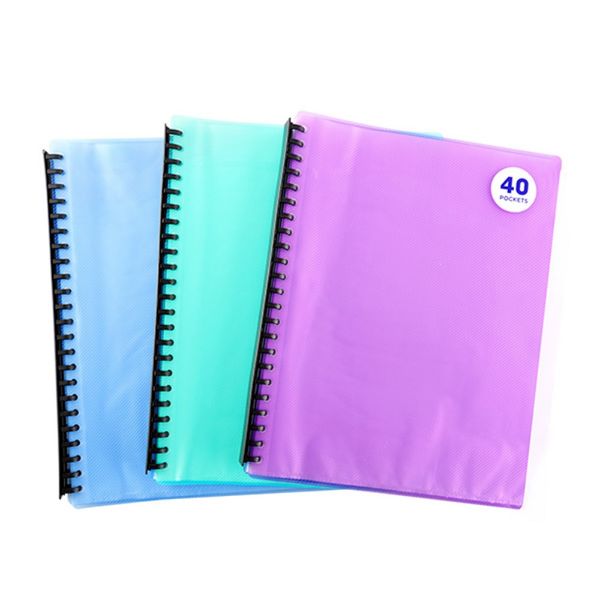 Picture of Dats A4 Display Book, 40-Pocket, Polypropylene Transparent, Assorted Colours