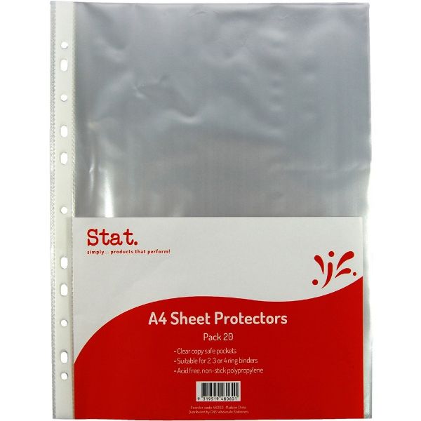 Picture of Stat A4 Sheet Protectors, 20-Pack