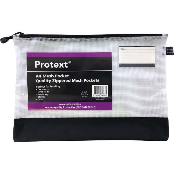 Picture of Protext A4 Mesh Pocket with Zipper, Assorted Colours