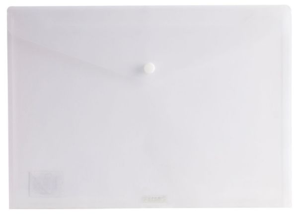 Picture of Osmer A4 Document Wallet, Clear, with Button