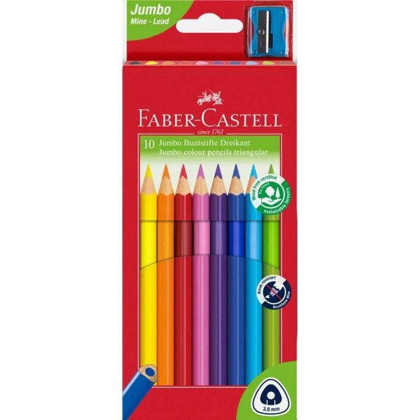 Picture of Faber-Castell Junior Triangular Colour Pencils, 10-Pack