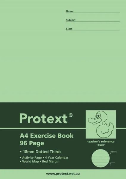 Picture of Protext A4 Exercise Book, 96 Pages, 18mm Dotted Thirds, Assorted Colours