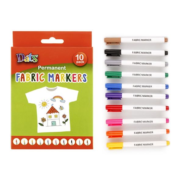 Picture of Dats Permanent Fabric Markers, 10-Pack