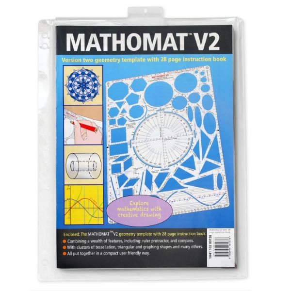 Picture of Mathomat Version 2 Geometry Template & 28-Page Instruction Book