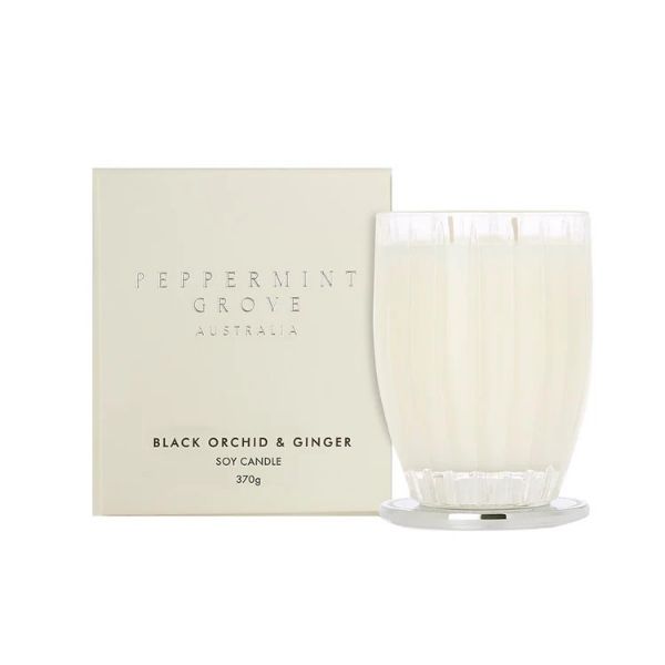 Picture of Black Orchid & Ginger Soy Candle, 370g, by Peppermint Grove